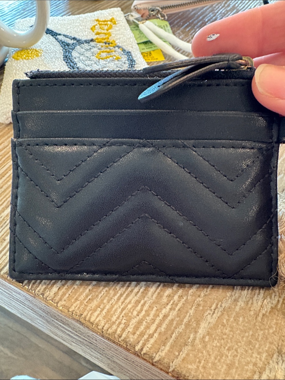 ❤️❤️❤️Double G GUCCI GG Marmont Leather Key Chain Wallet - Picture 4 of 8